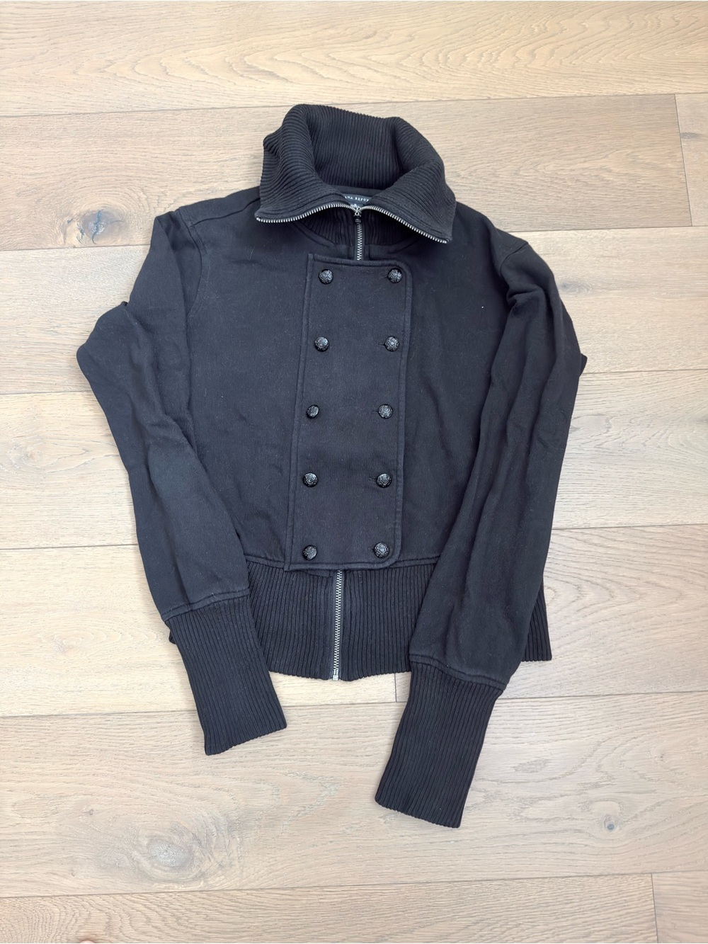 Banana Republic Military Style Knit Sweater Jacket, black size small